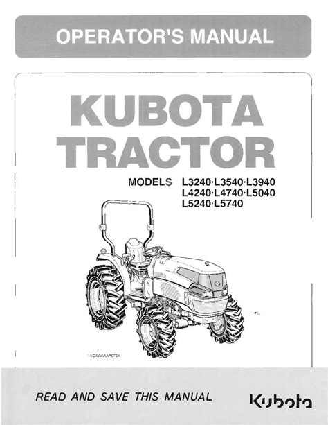 kubota         operation manual   service
