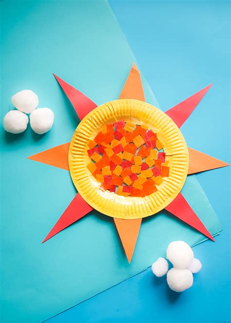 colorful  bright paper plate suncatcher craft   takes