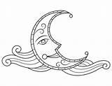 Wind Coloring Victorian Moon Pages sketch template