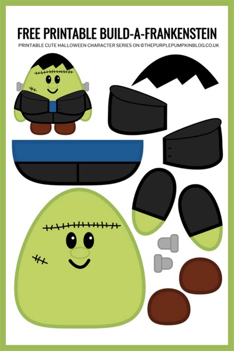 build  frankenstein  printable halloween paper craft