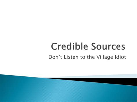 credible sources