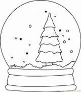 Snow Globe Coloring Christmas Tree Pages Sheet Printable Coloringpages101 Decorations Color sketch template