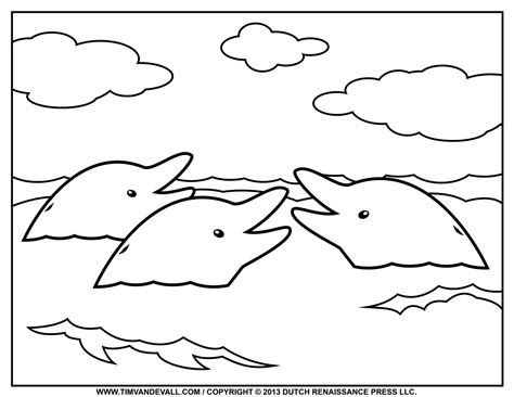 dolphin coloring page  tims printables