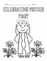 May Mary Coloring Pages Crowning Mother sketch template