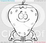 Strawberry Mascot Happy Outlined Coloring Cartoon Vector Thoman Cory sketch template