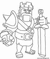Clash Clans Coloring Pages Royale King Barbarian Printable Colorear Para Dessin Games Dibujos Party Kids Clan Blanco Negro раскраски Royal sketch template
