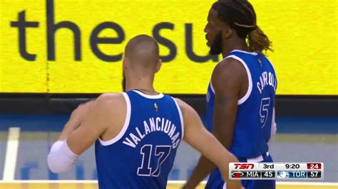 jonas valanciunas vs miami heat 07 04 2017 9pts youtube