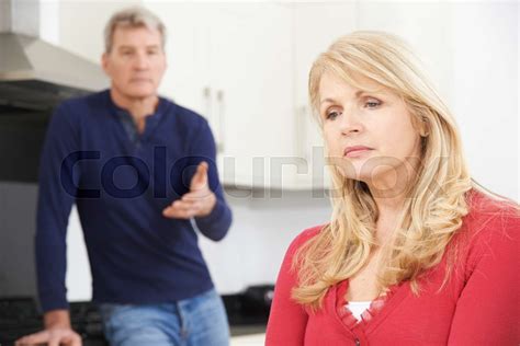 Mature Couple Having Arguement At Home Stock Image Colourbox