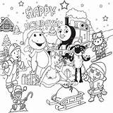 Christmas Coloring Pages Thomas Nick Jr Train Holiday Dinosaur Printable Kids Easter Holidays Happy Color Friends Tank Th Barney Sheets sketch template