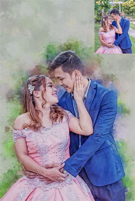 Custom Watercolor Couple Painting From Your Photo Personalize Etsy