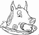Schweinekopf Aufgetischt Nordisch Malvorlage Titel sketch template