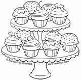 Coloring Pages Cupcakes Cupcake Birthday Tier Colouring Adult Happy Printable Color Sheets Printables Shopkins Tuesday Adults Cakes Birthdaycake Fairy sketch template