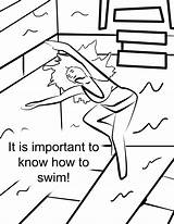 Swimming Coloring Pages Safety Drawing Important Getdrawings Stats Downloads Getcolorings Deviantart sketch template