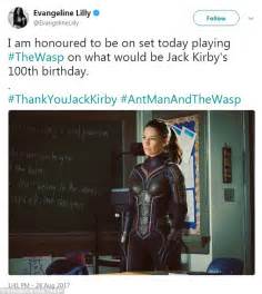 Evangeline Lilly S Snap Of Wasp Suit In Ant Man Sequel