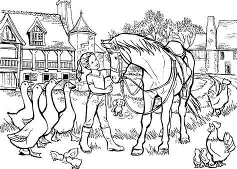 girl  horse coloring pages thousand    printable coloring