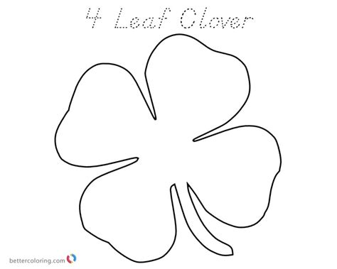 lucky  leaf clover coloring pages  printable coloring pages