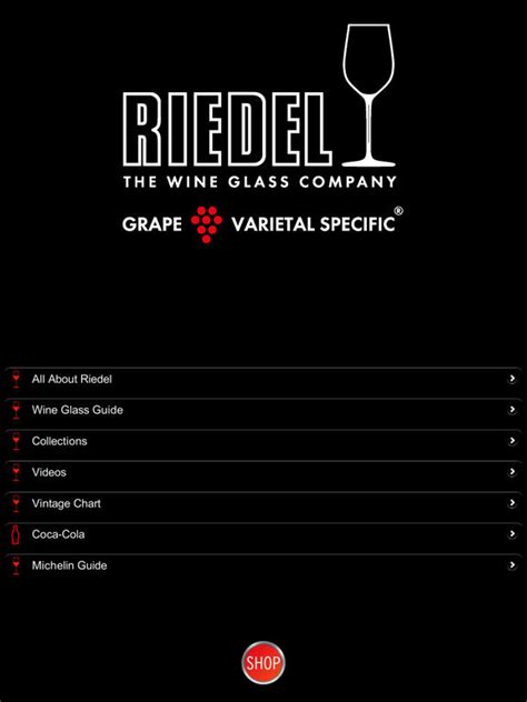 Riedel Wine Glass Guide Screenshot