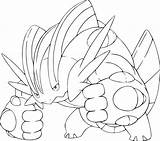 Pokemon Mega Coloring Pages Swampert Ex Dessin Printable Rayquaza Getcolorings Library Clipart Color Popular sketch template