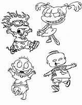 Rugrats Coloring Pages Printable Chuckie Angelica Phil Tommy sketch template