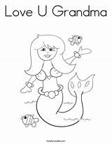 Coloring Grandma Mermaid Worksheet Princess Little Pages Noodle Twisty Print Favorites Login Built California Add Usa Twistynoodle sketch template
