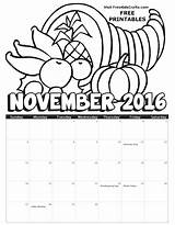 Calendar Nov November Printables Coloring Kids sketch template