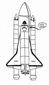 Spaceship Navette Spatiale Coloriage Shuttle Nasa Coloriages sketch template