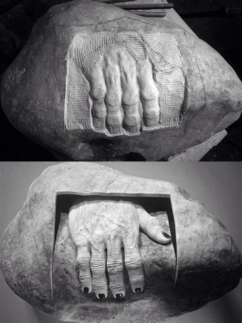 jago artist container sculpture  marmo statuario hand  skin