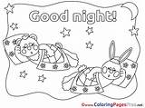 Coloring Good Night Pages Sheets Animals Afternoon Morning Printable Bunny Sheet Cards Title Coloringpagesfree sketch template