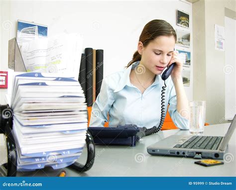 office scene stock image image  laptop calling
