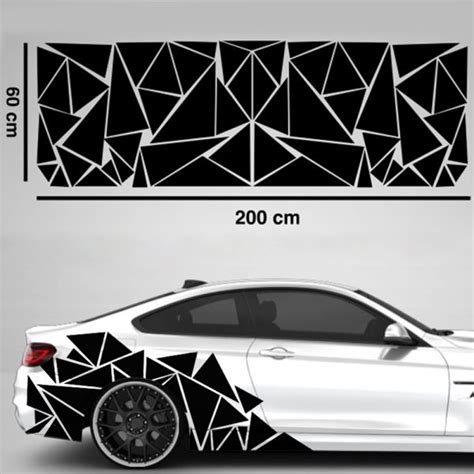 200 X 60cm Triangles Camouflage Car Side Sticker Decal Decor Matte