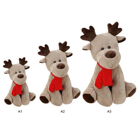 red scarf christmas elk plush toy stuffed soft deer toy