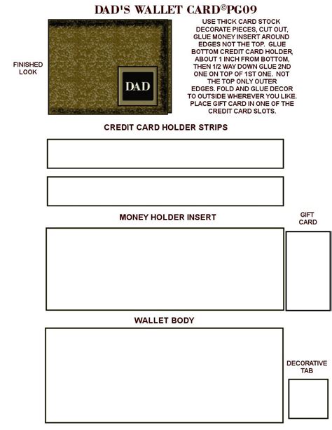 dads wallet card template   money holders card card templates