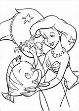 Coloring Mermaid Little Pages Printable Popular sketch template