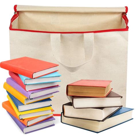 piexim highly durable quality book storage bag  zip closer amazon