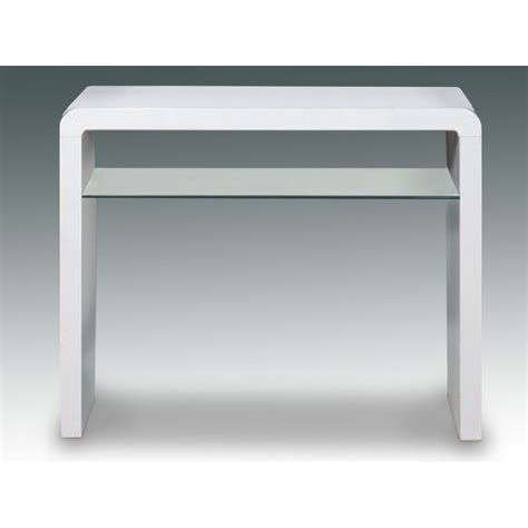 white gloss console table