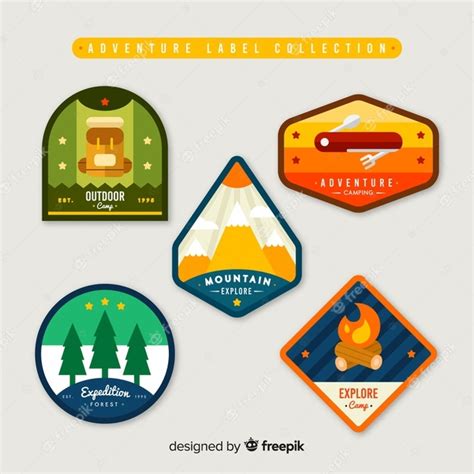 adventure label collection vector