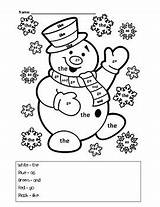 Christmas Sight Coloring Pages Word Words Gamez Erika Tpt sketch template