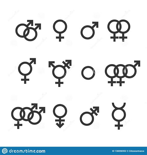 gender icon female male gay lesbian transgender bisexual symbol