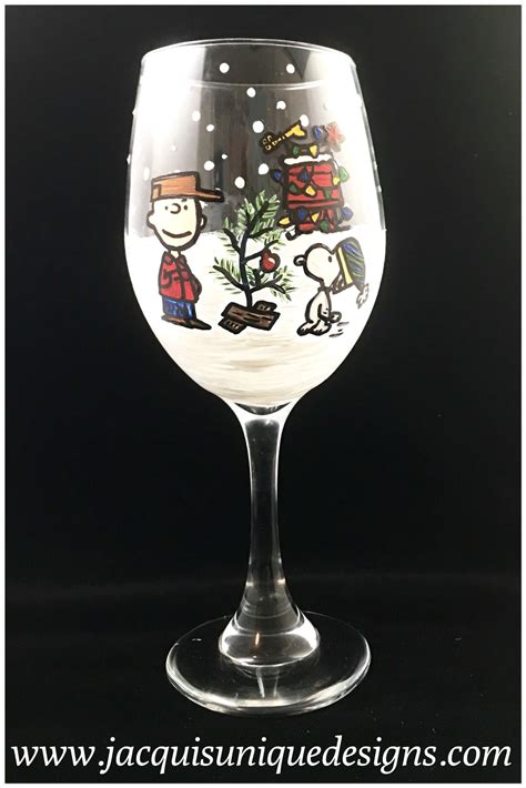 Charlie Brown Wine Glasses Hand Painted Glassware Painting