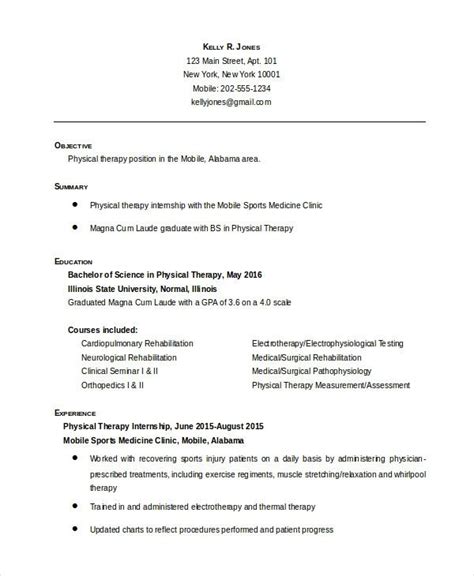 physical therapist resume   word  documents physical therapy