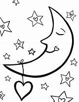 Coloring Moon Night Pages Stars Sun Sleeping Sky Crescent Time Color Star Drawing Colouring Kids Printable Getcolorings Getdrawings sketch template