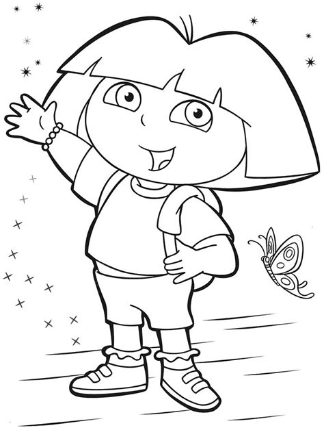 dora coloring pages  print  freegif   pixels dora