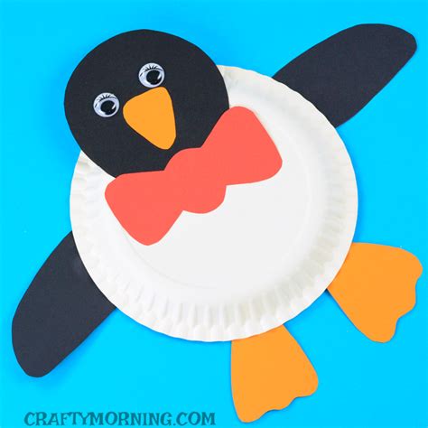 paper plate penguin craft crafty morning
