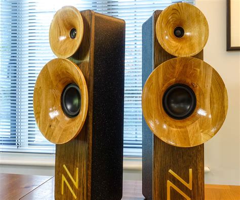 horn loaded hifi speakers oak  brass inlay  steps  pictures instructables
