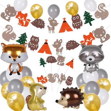 herfst versiering verjaardag decoratie bos dieren feest babydouche