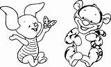 Tigger Baby Coloring Pages Getcolorings Piglet sketch template