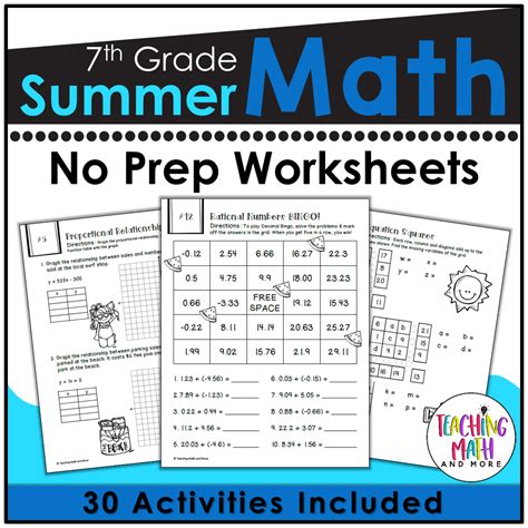 grade summer packet teaching math