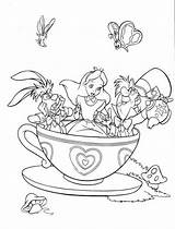 Alice Hatter Mad Coloring Wonderland Pages Tea Party Getdrawings sketch template