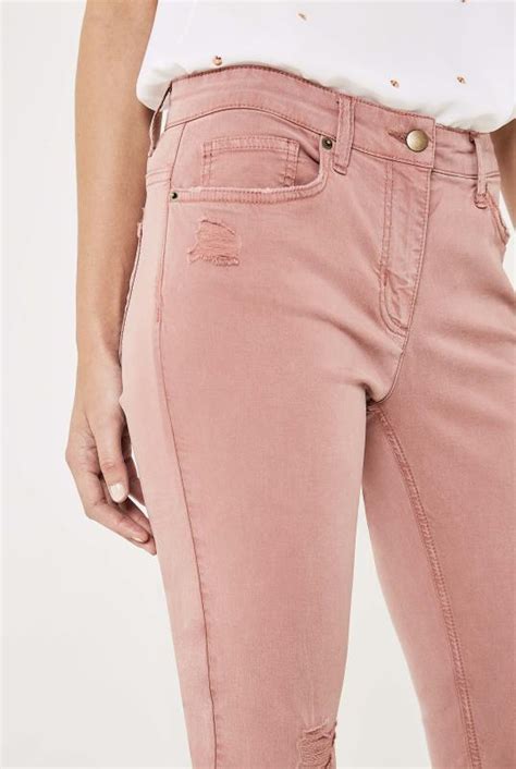 Pink Distressed Skinny Jeans Long Tall Sally