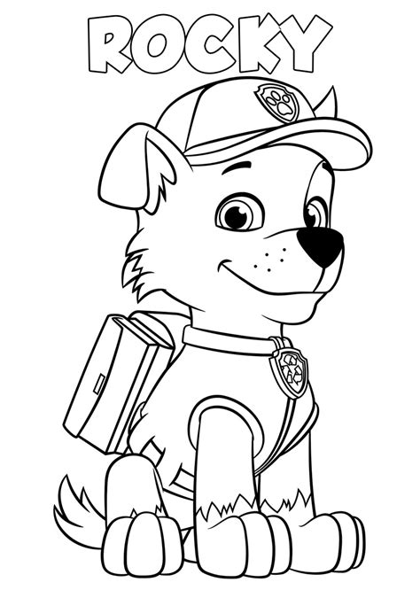 rocky paw patrol coloring coloring pages